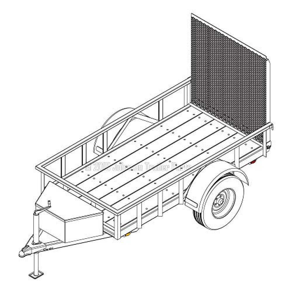 4′ x 8′ Utility Trailer Plans – 3,500 lb Capacity | Trailer Blueprints Model U49-96-35J
