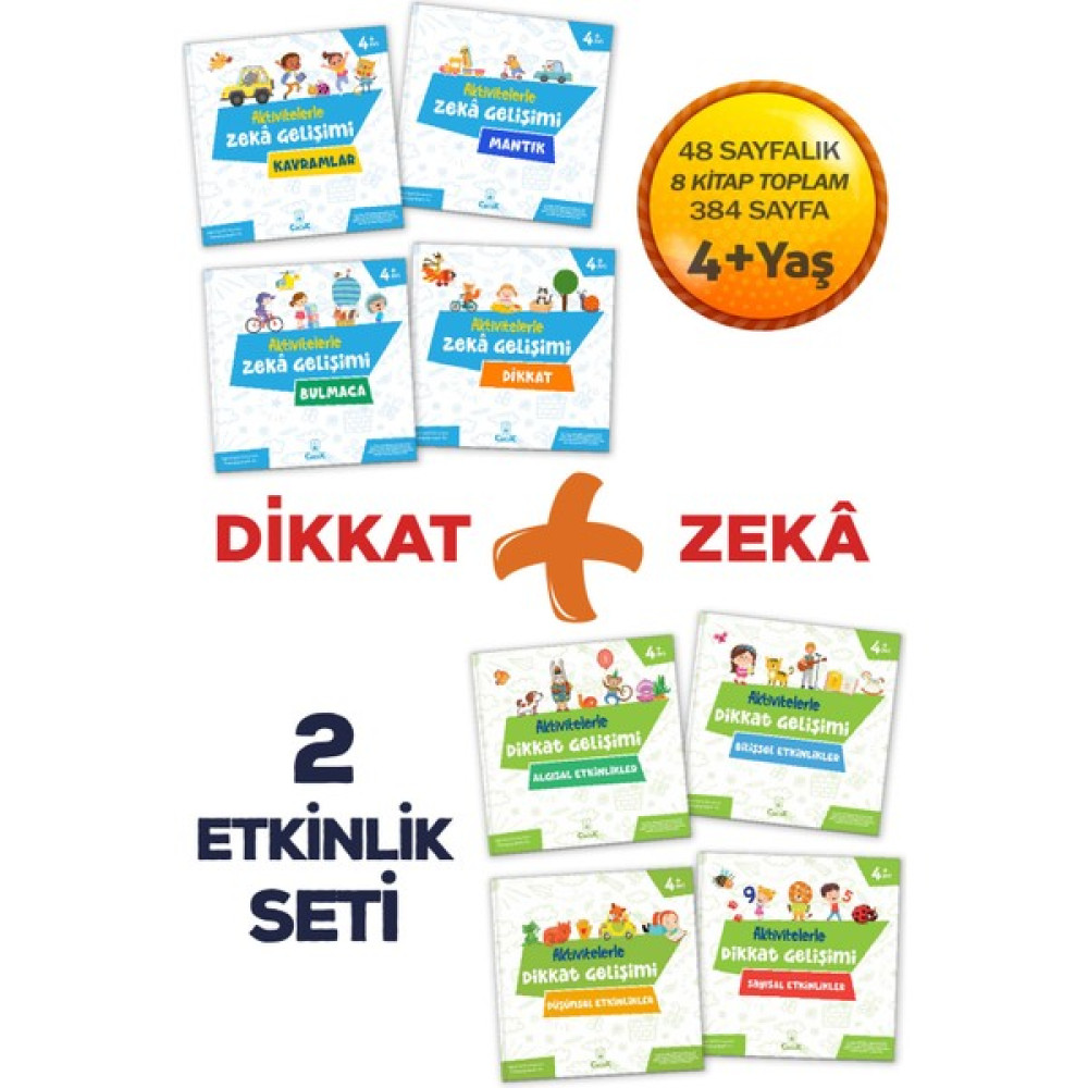 4+ Yaş "aktivitelerle Dikkat ve Zekâ Gelişimi Setleri" 384 Sayfa - Eğitici ve Eğlenceli Etkinlikler Zeka Geliştirici Kitaplar Fiyatı