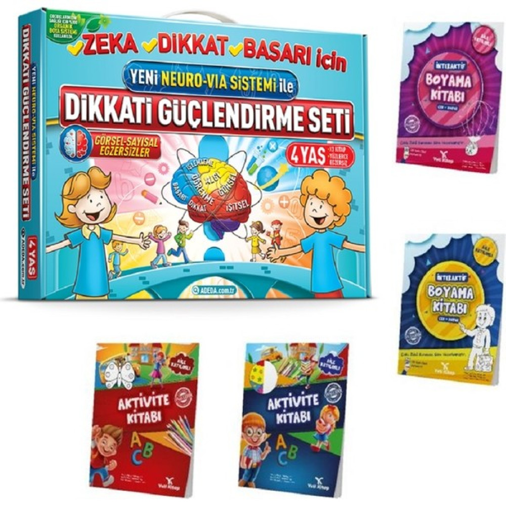4 Yaş Dikkati Güçlendirme Seti ve 4-6 Yaş Okul Öncesi Aktivite Seti (4 Kitap) Tüm Dersler Fiyatı
