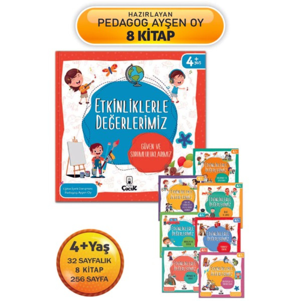 4+ Yaş "etkinliklerle Değerlerimiz Serisi - 8 Kitap", Okul Öncesi Etkinliklerle Değerler Eğitimi Okul Öncesi Eğitici & Öğretici Kitaplar Fiyatı