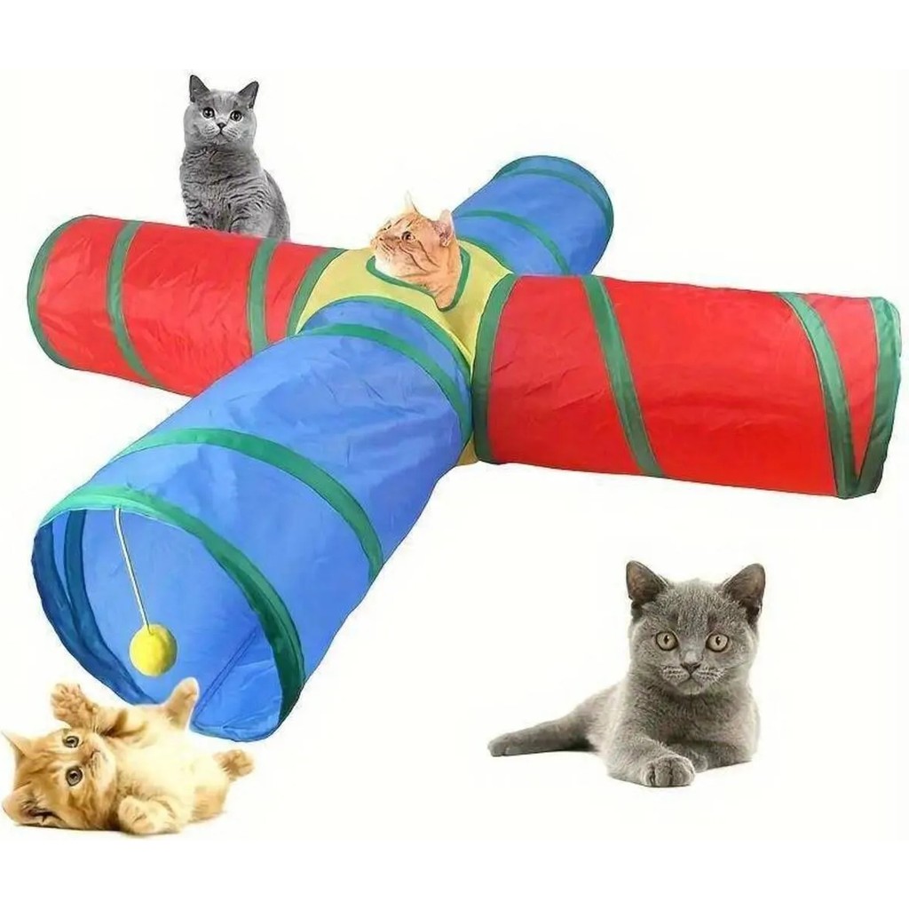 4 Yollu Kedi Tüneli Katlanır Gökkuşağı Kedi Köpek Oyun Tüneli Evcil Hayvan Oyun Tüneli 125 cm Evcil Hayvan Ürünleri Fiyatı