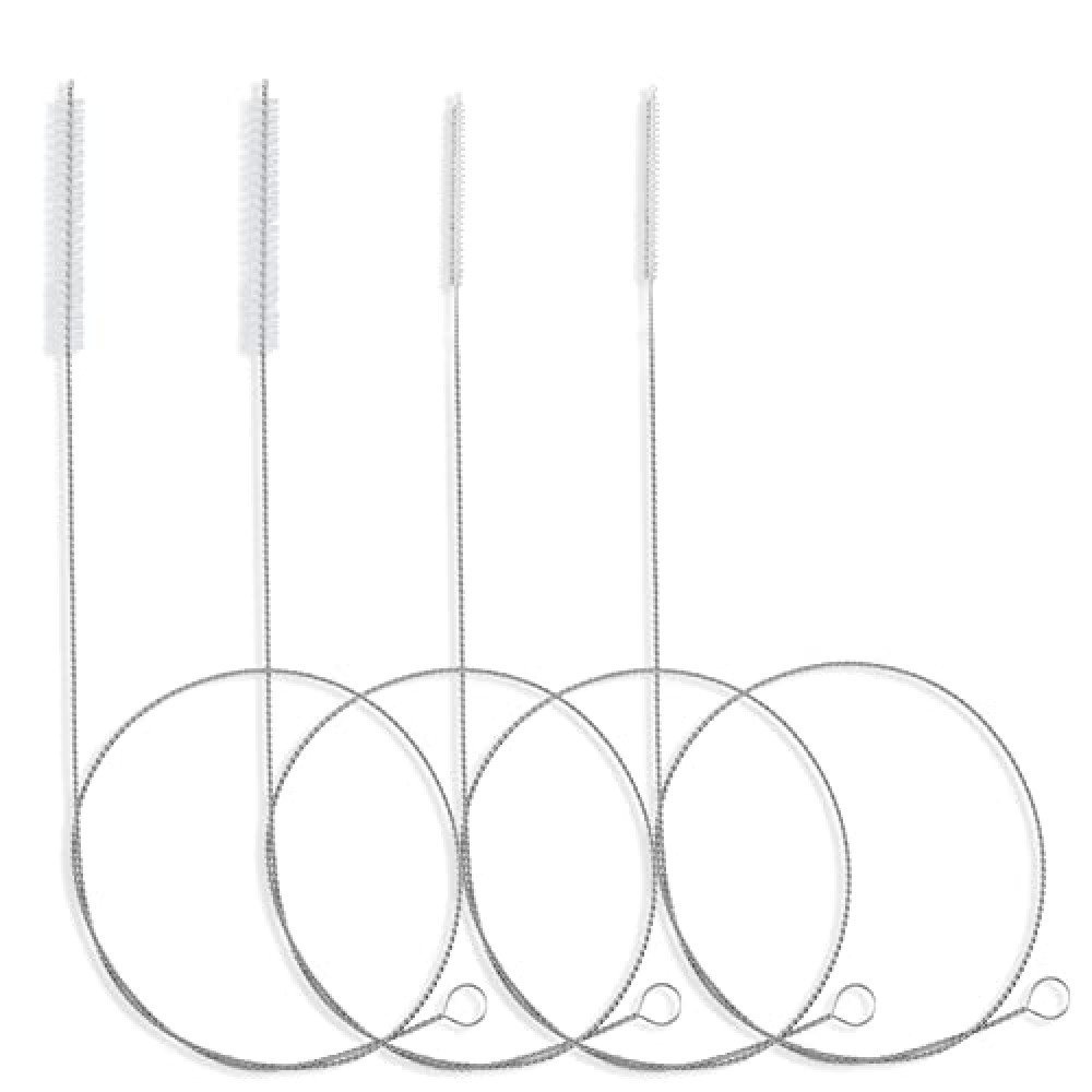 40 Inches Brush Cleaner for Cleaning Straw, Kegerator, Feeding Tube, Siphon Hose, Sunroof Drain, Refrigerator Drain, 4PCS (White)