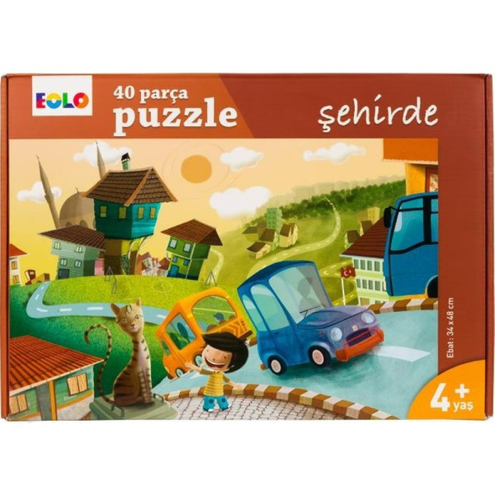40 Parça Yer Puzzle: Şehirde Okul Öncesi Eğitici & Öğretici Kitaplar Fiyatı