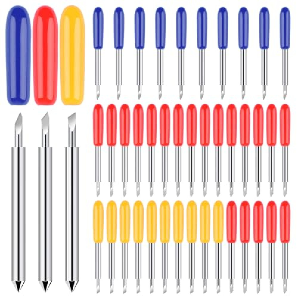 40 PCS Replacement Cutting Blades, Fine Point Blade Compatible with Explore Air 2/Air 3/Maker/Maker 3, 20 PCS Standard Blades, 10 PCS Deep Cutting Blades and 10 PCS Fine Point Blades