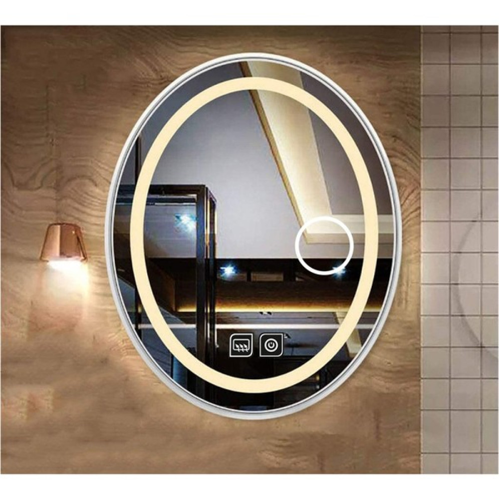 40 x 60 cm Makyaj Aynalı Dokunmatik Tuşlu Buğu Yapmayan Ledli Elips Banyo Aynası Banyo Aynası Fiyatı