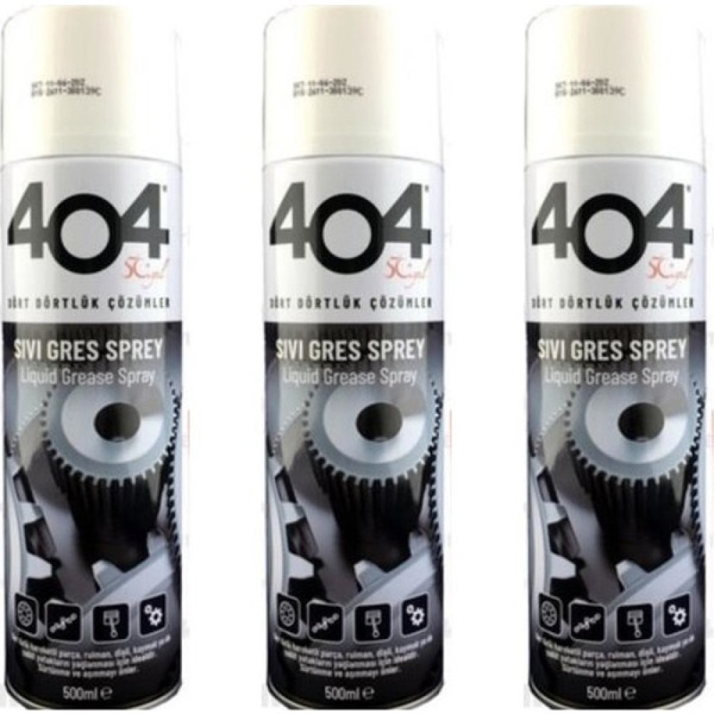 404 Gres Yağı Sıvı Sprey 500ML 3 Adet Oto Yağlayıcılar Fiyatı