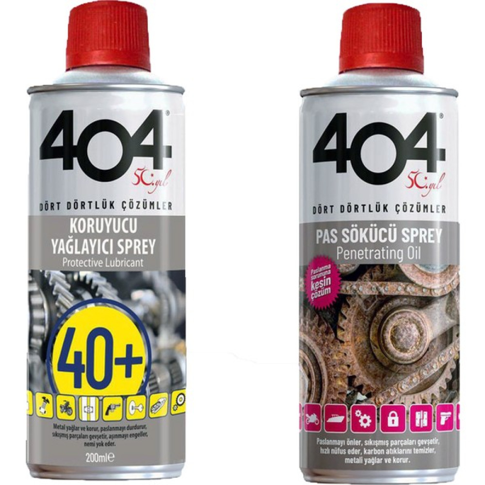 404 Pas Sökücü Koruyucu Yağlayıcı Set - 404 Bakım Spreyleri Fiyatı