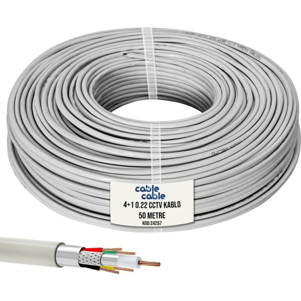 4+1 Cctv Kamera Kablosu 0.22 mm 100 mt Makarasız Cablecable Güvenlik Kamerası Kablosu Fiyatı