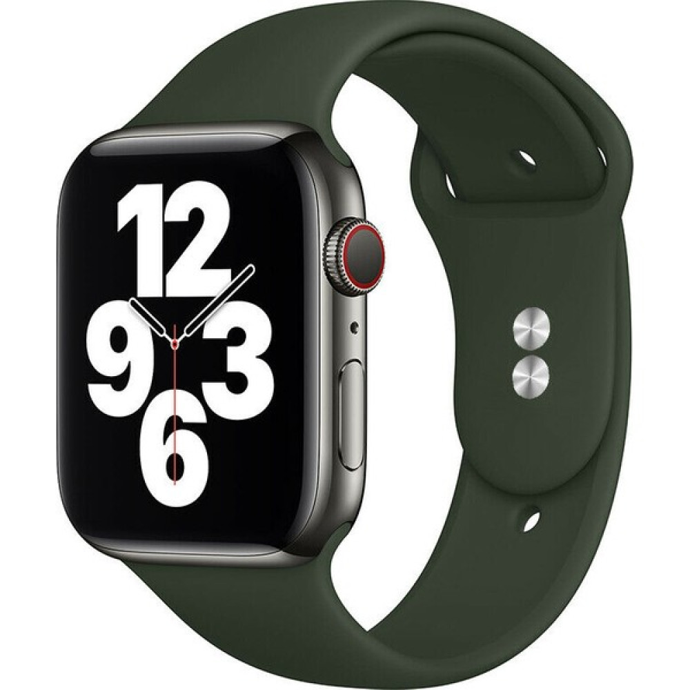 42 mm - 44 mm M/l 3-4-5-6-Se Uyumlu Silikon Kordon Kayış - Koyu Yeşil Giyilebilir Teknoloji Aksesuarları Fiyatı