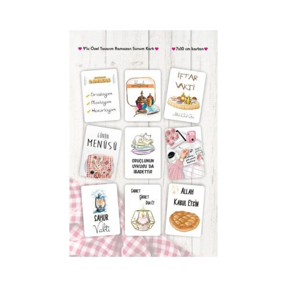 43 Cici Süsler Organizasyon Ramazan Sunum Kartları 9 Lu Motto Kart 7 x 10 cm Defter & Kağıt Ürünleri Fiyatı