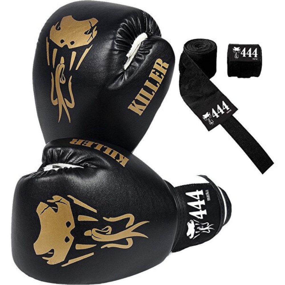 444 Marka Kıller Boks Eldiveni ve Bandaj Seti Boxing Gloves + Boks Bandajı Kick Boks Eldiveni Muay Thai Diğer Spor Ürünleri Fiyatı