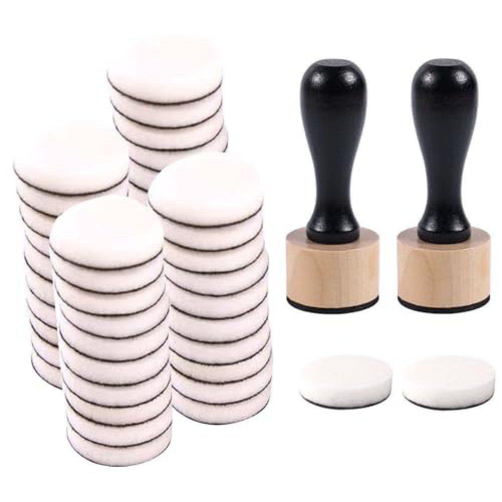 46 Packs Mini Ink Blending Tool Set, 2 Mini Applicator Tools and 44 Replacement Foam Pads for Scrapbooking Painting Drawing Art SuppliesInk Tools and More (Black 46pack)