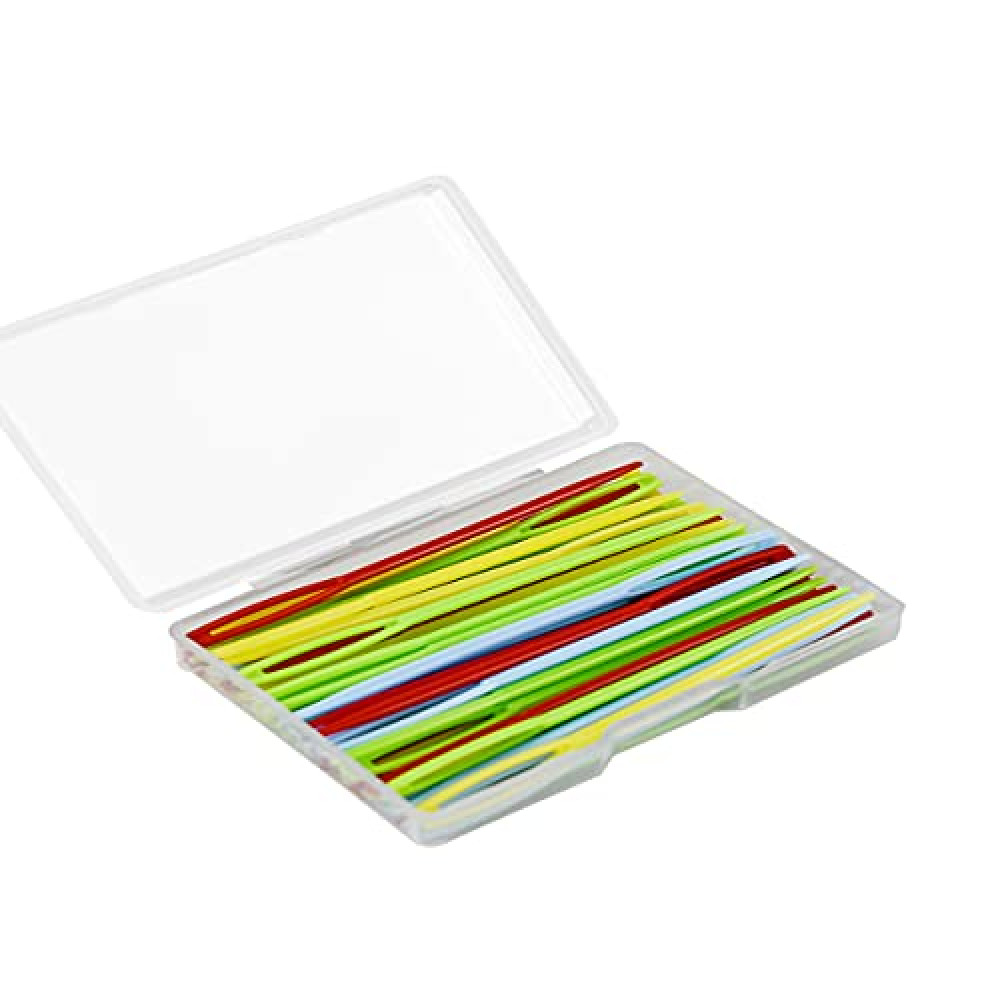 48pcs 2.7" Large Eye Plastic Sewing Needles - Yarn, Lacing, Safety Needles for Children's Craft Projects, 4 Colors