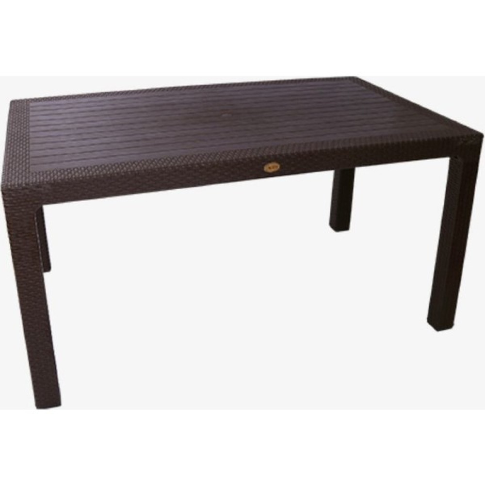 4A Groups - 90X150 cm Rattan Masa ( Camsız ) ( Acı Kahve - Beyaz Renk Seçenekleri ) Bahçe Masası Fiyatı