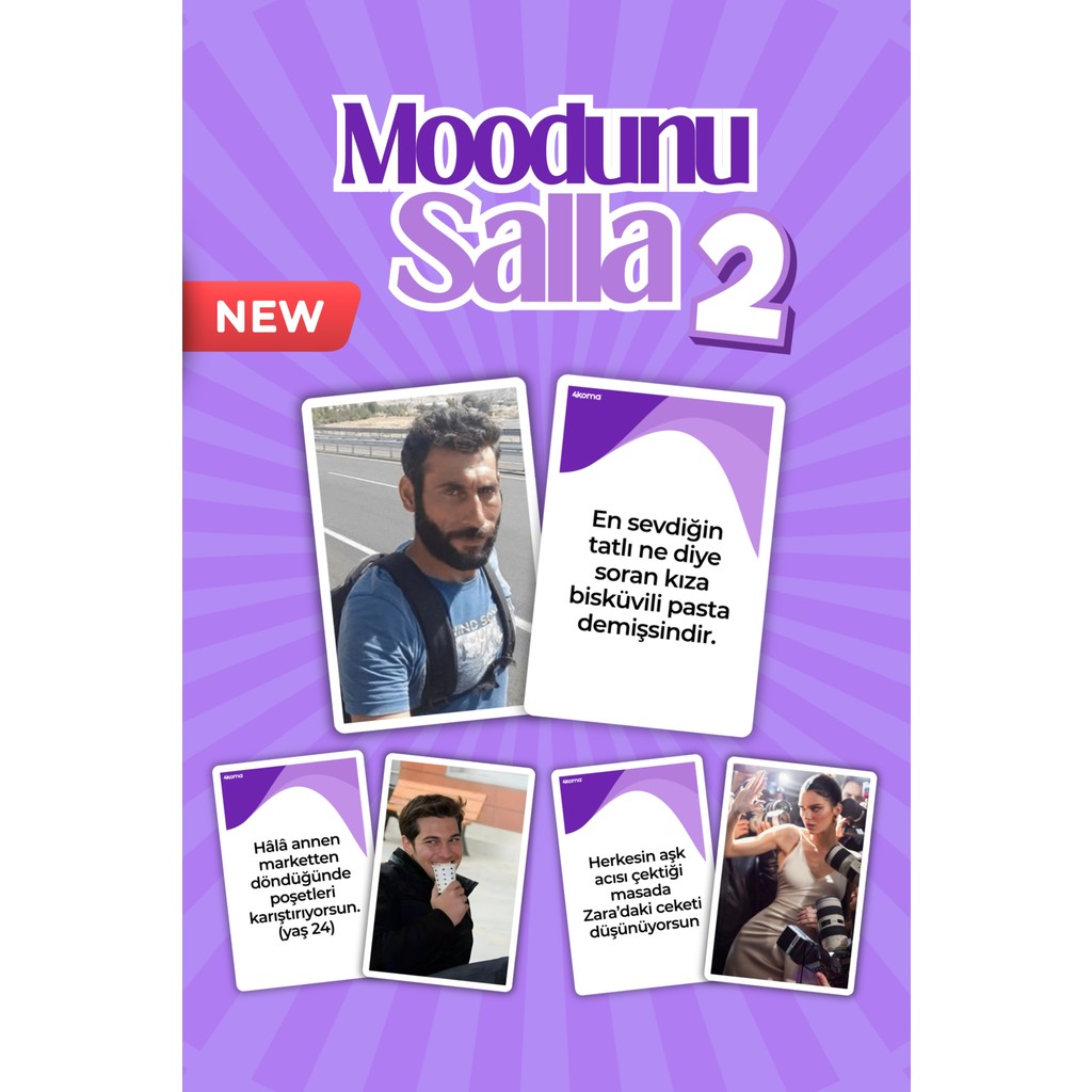 4koma Moodunu Salla 2 - Komik Eğlenceli Kutu Oyunu - Arkadaş Grubu Aile Parti Yılbaşı - Mood Kart Oyunu Diğer Fiyatı