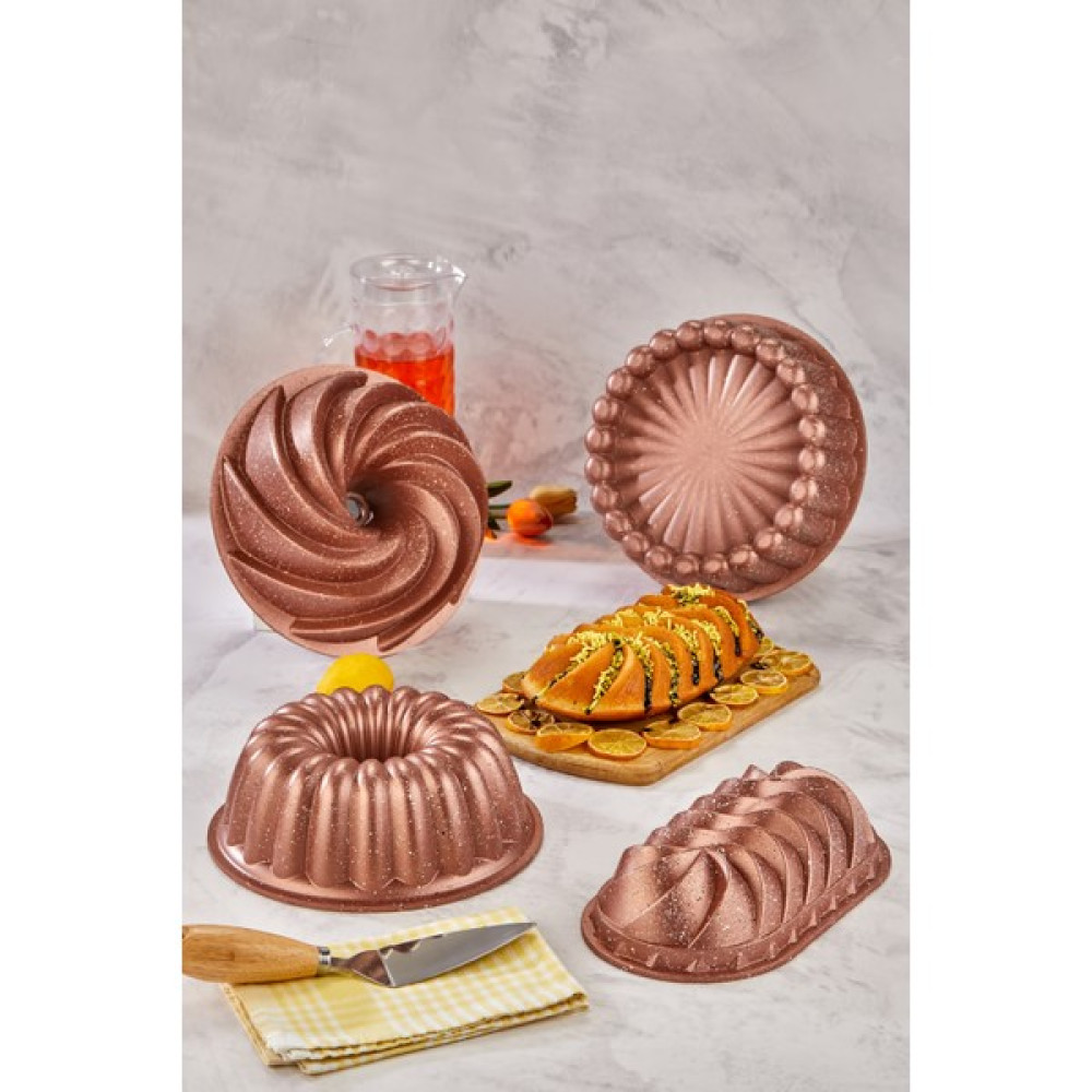 4'lü Granit Döküm Kek Kalıbı Turta Kalıbı Seti 4 Farklı Model Rosegold Kek Kalıbı Çeyiz Seti Kek Kalıpları Fiyatı