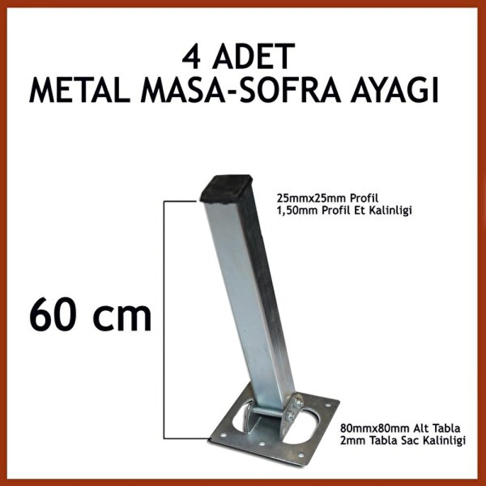 4lü Katlanır Metal Yer Sofrası Ayağı Yer Masası Ayağı 60 cm Nalburiye & Hırdavat Fiyatı