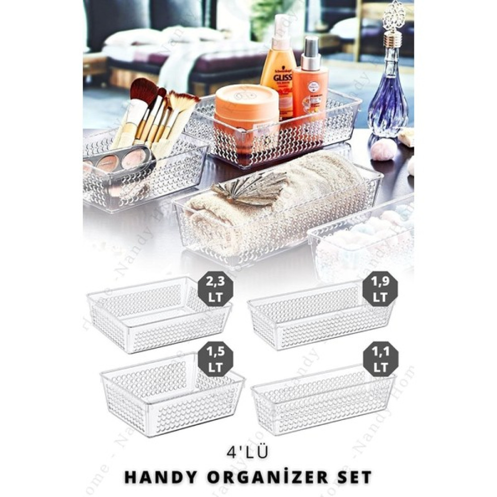 4'lü Set Handy Buzdolabı & Dolap Içi ve Çekmece Düzenleyici Organizer Saklama Kapları Fiyatı