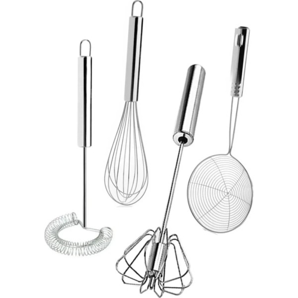 4'lü Set Otomatik Basmalı Çırpıcı, Yağ Kevgiri, Tel Çırpıcı, Yumurta Çırpıcı Sos Karıştırıcı Mikser Mutfak Gereçleri Fiyatı