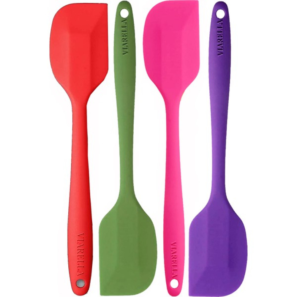 4'lü Silikon Spatula Seti Büyük Boy Yanmaz Yapışmaz Çizmez Kırmızı-Yeşil-Fuşya-Mor 27cm Mutfak Gereçleri Fiyatı