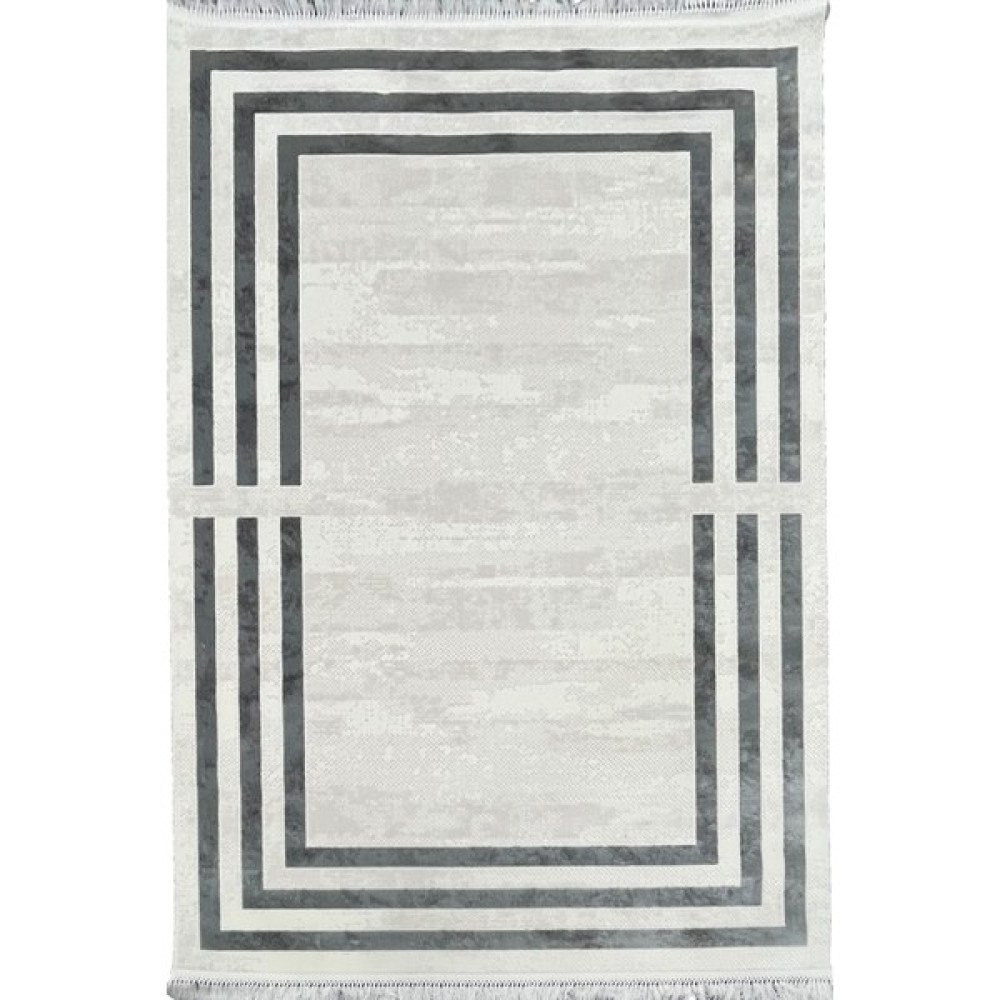 4m2 - 6m2 Modern %100 Akrilik (Yün) Salon Oturma Odası Mutfak Halısı Antialerjik Antrasit Krem - 160 x 230 cm - Gri Salon Halısı Fiyatı