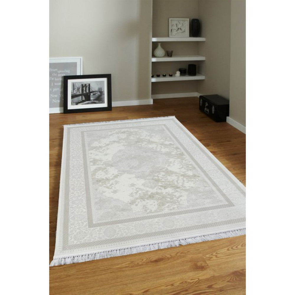 4m2 - 6m2 Modern %100 Akrilik (Yün) Salon Oturma Odası Mutfak Halısı Yumuşak Doku Bej Krem - 200 x 290 cm - Krem - Bej Salon Halısı Fiyatı