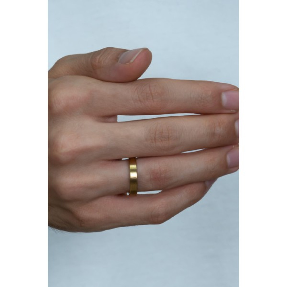 4mm Mat Düz Model Unisex Kadın Erkek Çelik Alyans Yüzük cl35 - Sarı - 11 Altın Alyans Fiyatı