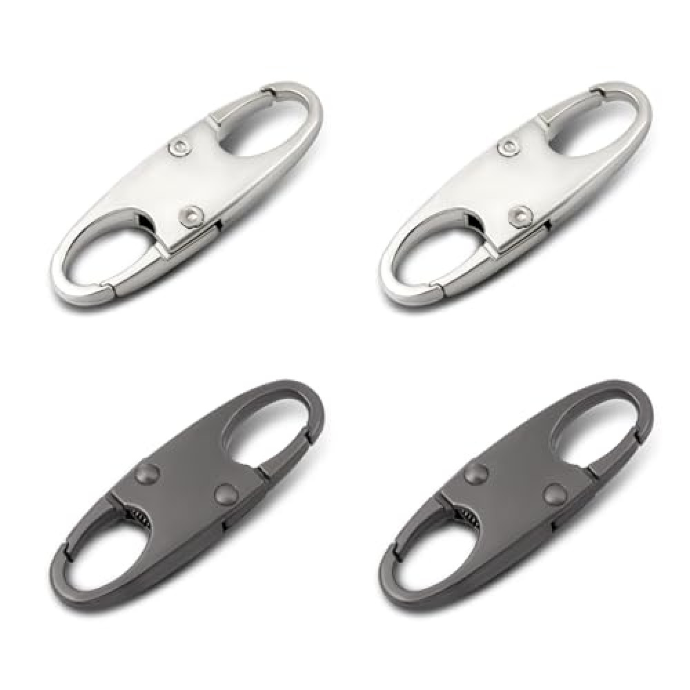 4PCS Zipper Clips Anti Theft - Double Opening Small Carabiner Clip, Zipper Locks Anti Theft, Holding The Zippers Closed for Backpacks/Keychain/Luggage, Zippers Pull Replacement