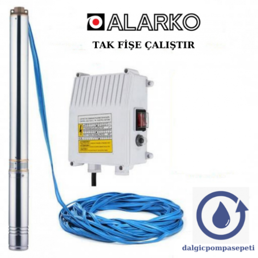 4Sdm 4/10 1Hp Alarko Monofaze 50 Mt Kablolu Ve Panolu Takım Dalgıc Pompa Dalgıç Pompası Fiyatı
