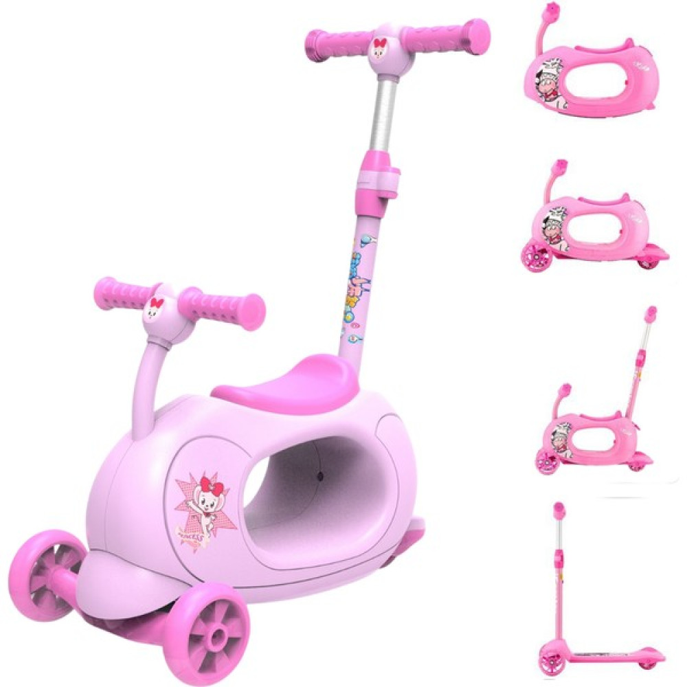 4'ü 1 Arada Çocuk Scooter 1 Yaşındaki Bebek Oturabilir ve Kayabilir (3 Yıl Garanti) - Pembe Açık Hava, Deniz ve Spor Oyuncakları Fiyatı