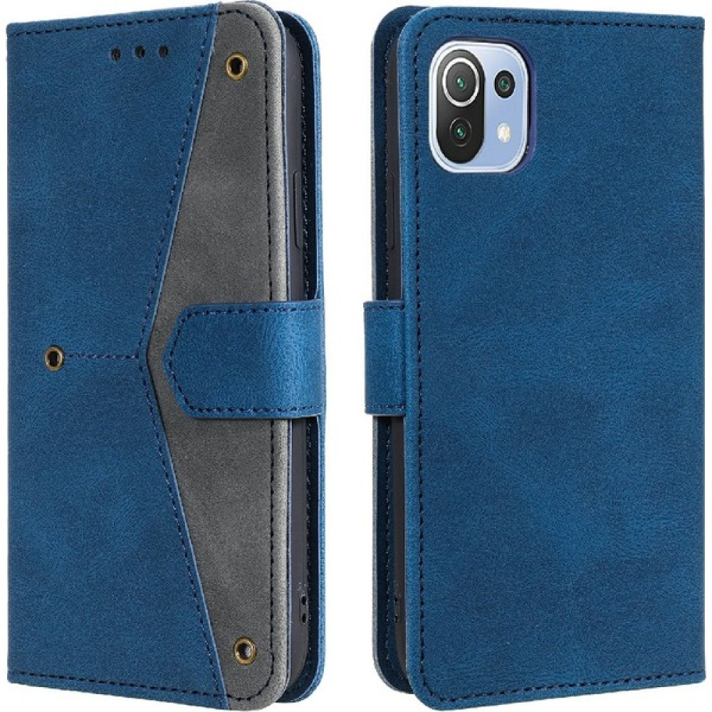 4U Sky Perçin Dekor Cilt Duygu Birleştirme Deri Cüzdan Xiaomi Mi Için Koruyucu Kapak 11 Lite 4g/5g/11 Lite 5g Ne-Blue (Yurt Dışından) - Mavi - 1 Cep Telefonu Kılıfı Fiyatı