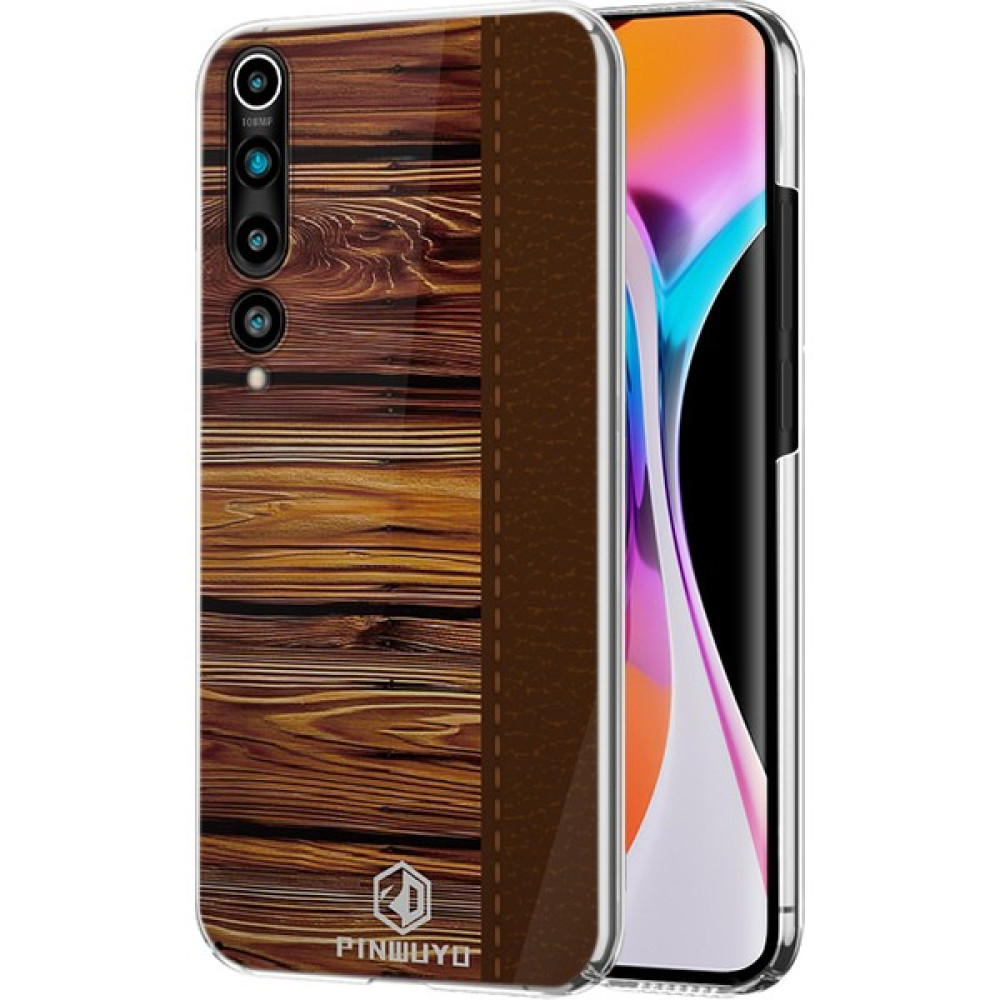 4U Sky Pin Dun Serisi Ahşap Tahıl Sabit Pc Telefon Kılıfı Xiaomi Mi 10-Brown (Yurt Dışından) - Kahverengi Cep Telefonu Kılıfı Fiyatı