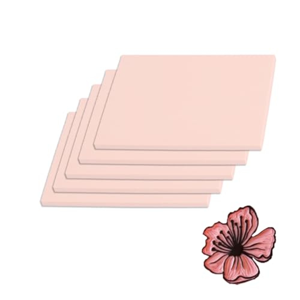 4''x6'' Linoleum Blocks for Printmaking: 5 Pack Pink Rubber Carving Block Stamp Making Kit Linocut Materials & Supplies