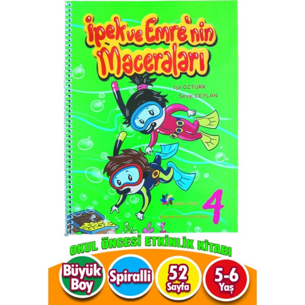 5-6 Yaş Okul Öncesi Etkinlik Kitabı İpek ile Emre No:4 Yeşil Zihinsel Gelişim Kitapları Fiyatı