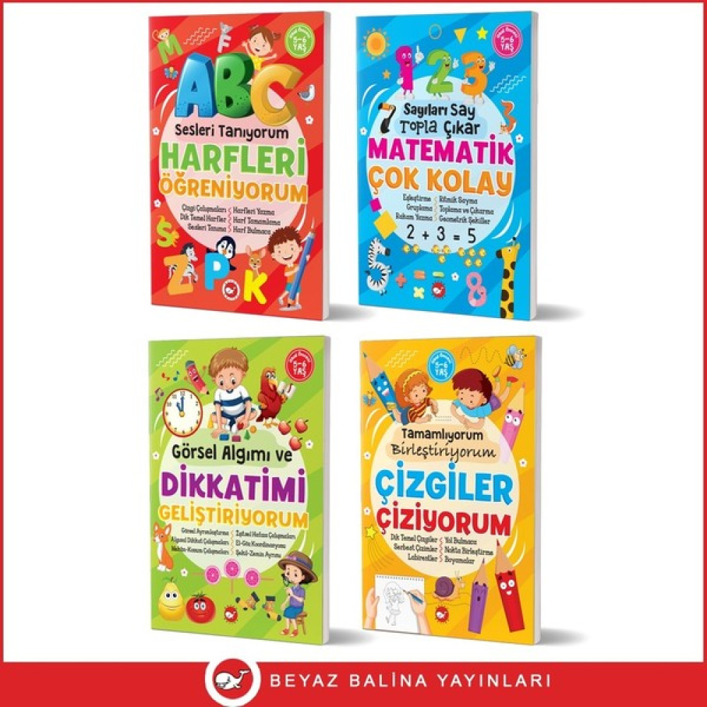 5-6 Yaş Zekamı Geliştiriyorum Etkinlik Seti (4 Kitap Takım) - Tuba Öztürk Zihinsel Gelişim Kitapları Fiyatı