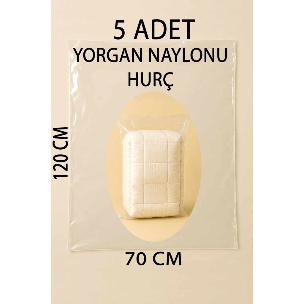 5 Adet 120CM×70CM Şeffaf Naylon Taşınma Saklama Yorgan Naylonu Torbası Hurç - 120×70 Yorgan Fiyatı
