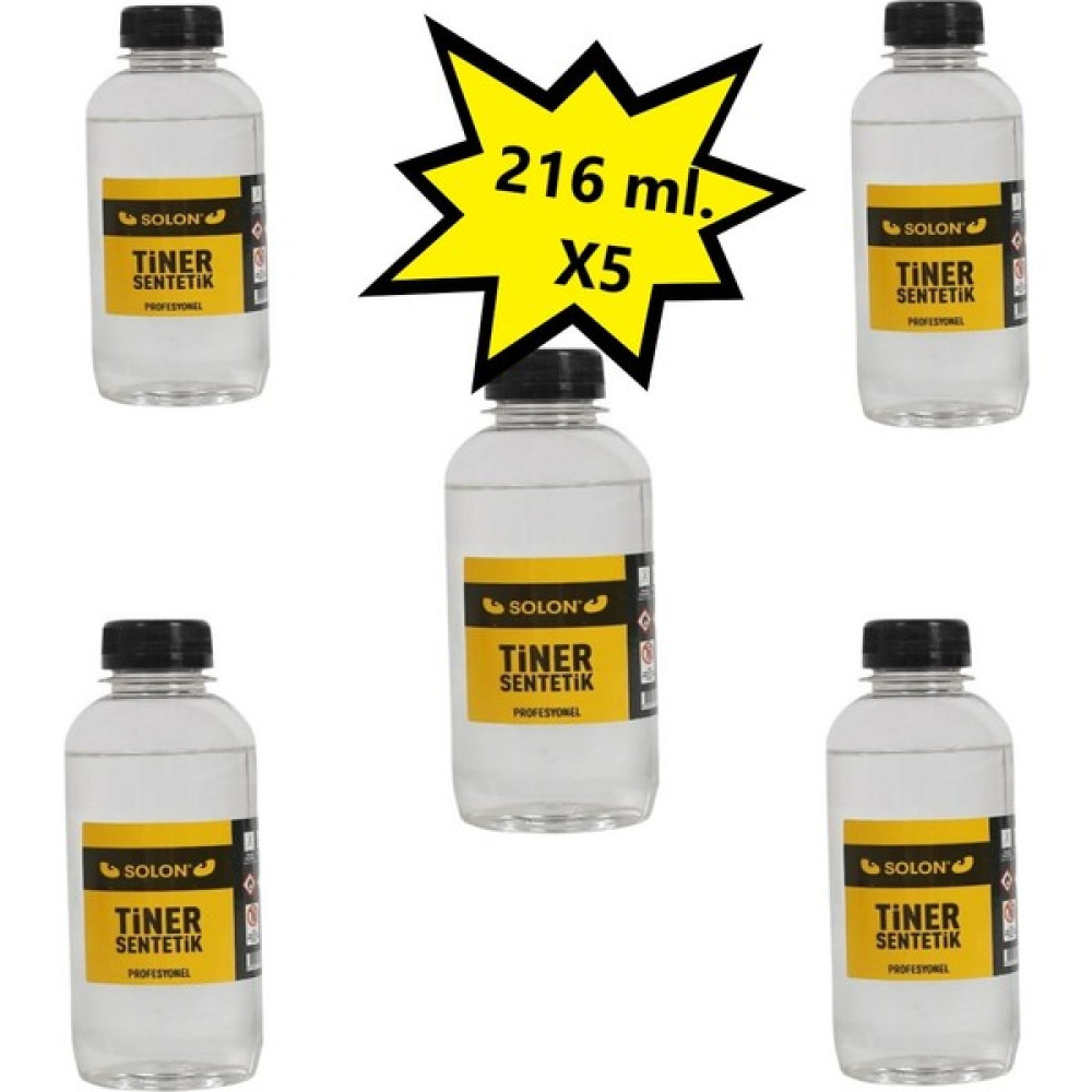 5 Adet Sentetik Tiner 216 ml. 5' li Boya Malzemeleri Fiyatı