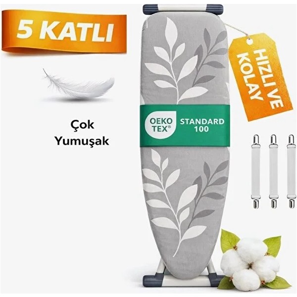 5 Katlı Gerdirme Aparatlı Ütü Masası Kılıfı - 45 x 125 Diğer Fiyatı