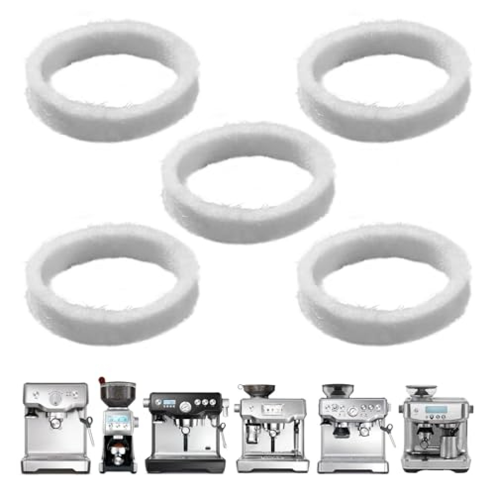 5 Pcs Felt Washer Replacement for Breville Espresso Machine Grinders - Compatible with BES870, BES878, BES880, BES980, BCG820 Models Wool Ring Accessories
