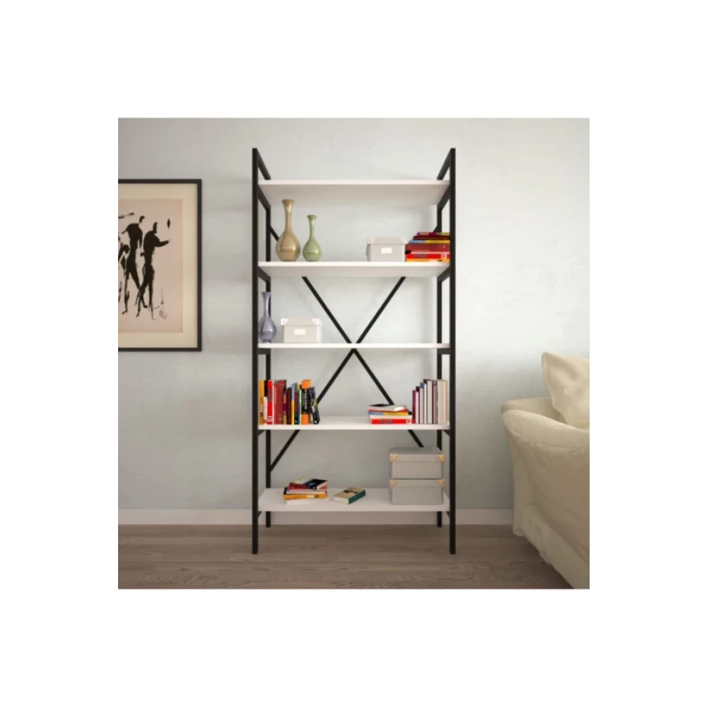 5 Raflı Metal Kitaplık 90X180x35 Beyaz Kitaplık Fiyatı
