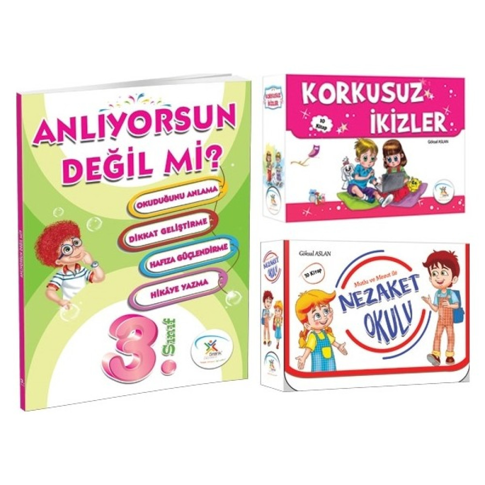 5 Renk Yayınevi 3. Sınıf Anlıyorsun Değil Mi?-Nezaket Okulu Hikâye Seti-Korkusuz Ikizler Hikâye Seti Çocuk Öykü Fiyatı