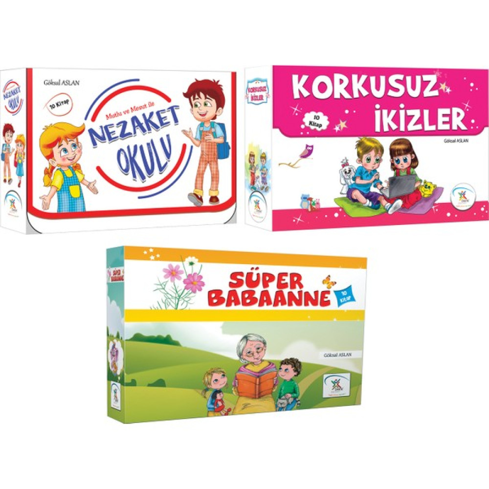 5 Renk Yayınevi 3. Sınıf Üçlü Hikâye Seti (Nezaket Okulu-Korkusuz Ikizler-Süper Babaanne) Öykü Kitapları Fiyatı