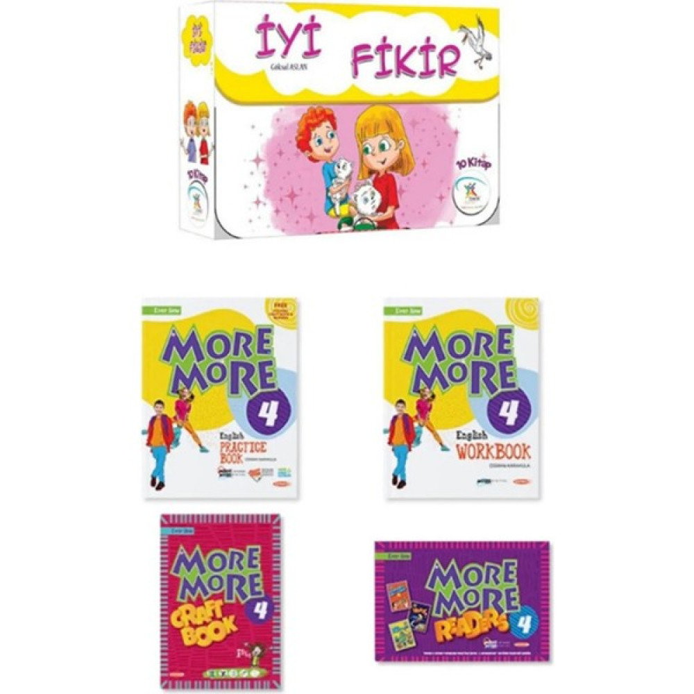 5 Renk Yayınları 4.sınıf Iyi Fikir Hikaye Seti 10 Kitap + More And More 4 English Practice+Work+Craft Book+Readers Çocuk Masal Fiyatı
