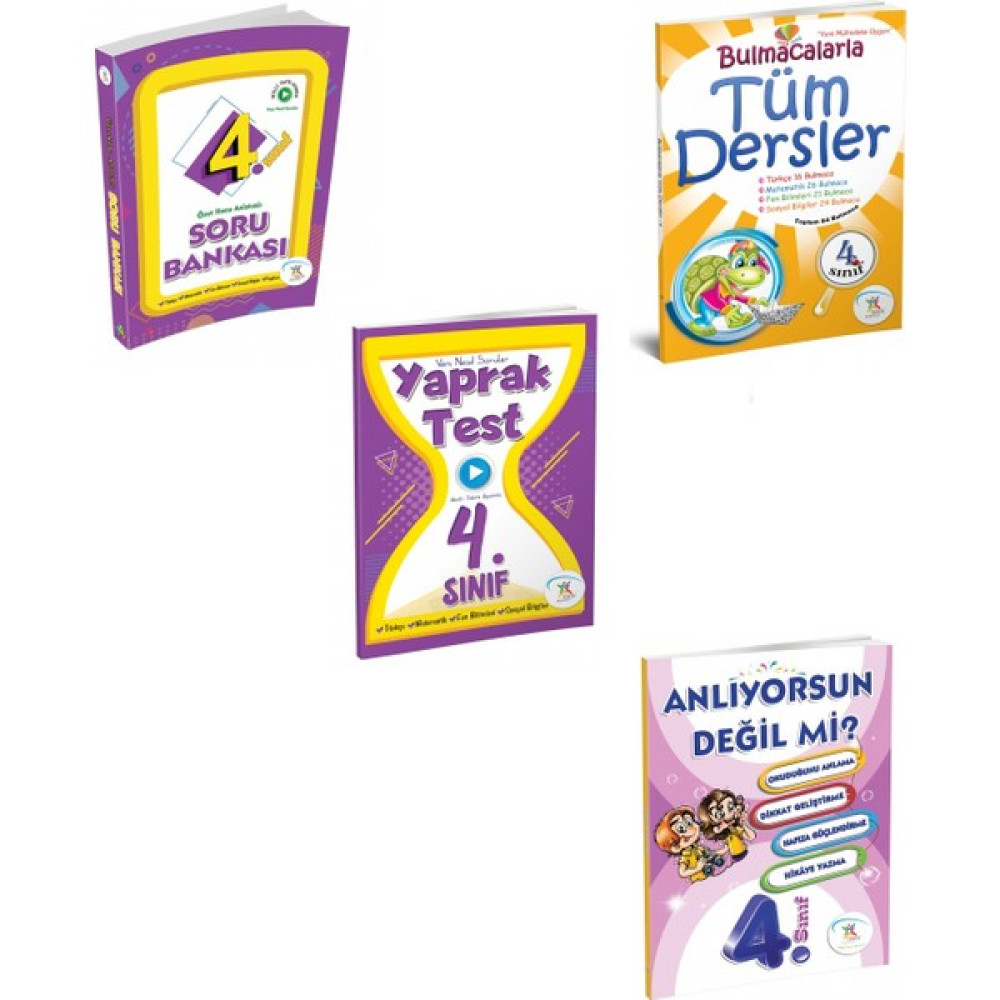 5 Renk Yayınları 5 Renk 4 . Sınıf Tüm Dersler Soru Bankası + Yaprak Test + Bulmaca + Anlıyorsun Değil Mi4 Kitap Tüm Dersler Fiyatı