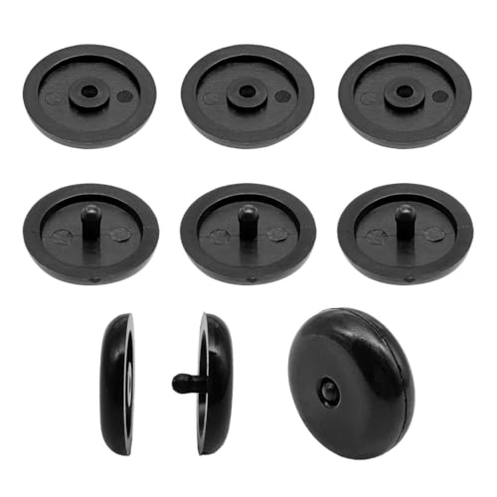 5 Sets Universal Fit Safety Belt Stopper Kit, Plastic Snap-on Safety Belt Button Stop, Safety Belt Buckle Stopper Button Prevent Safety Belt Clip Buckle from Sliding Down, Black