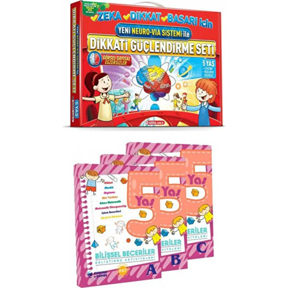 5 Yaş Dikkat Güçlendirme Seti 3 Kitap ve Bilişsel Beceriler Geliştirme Aktivite Seti Okul Öncesi Eğitici & Öğretici Kitaplar Fiyatı