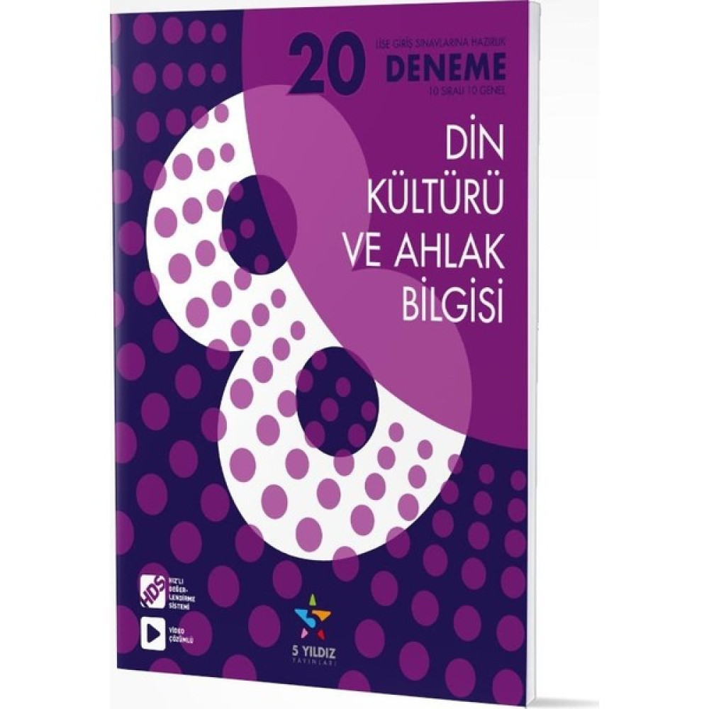 5 Yıldız Yayınları 8. Sınıf Din Kültürü ve Ahlak Bilgisi 20'li Deneme Din Kültürü ve Ahlak Bilgisi Fiyatı