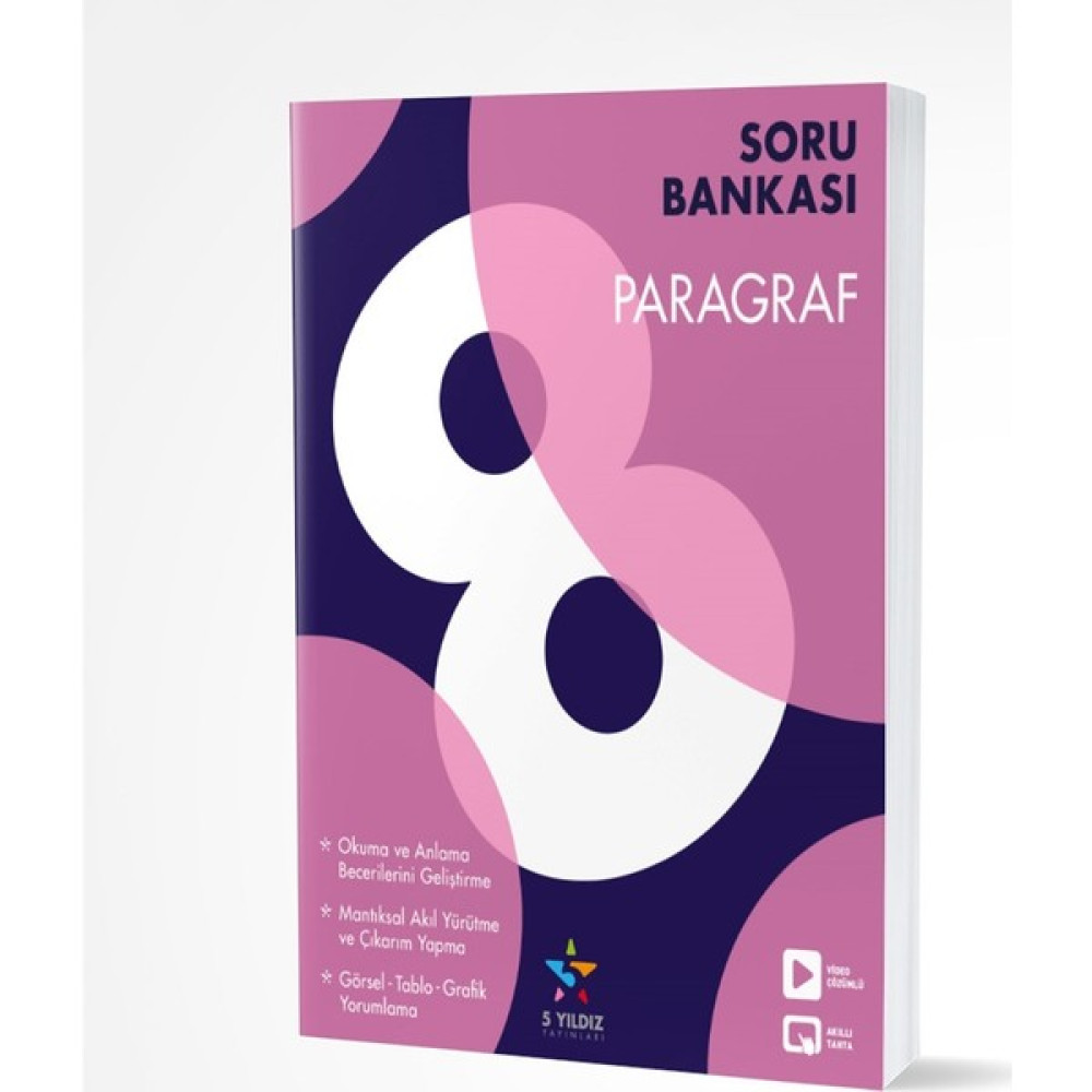 5 Yıldız Yayınları 8. Sınıf Türkçe Paragraf Soru Bankası Ders Sınav Kitapları Fiyatı