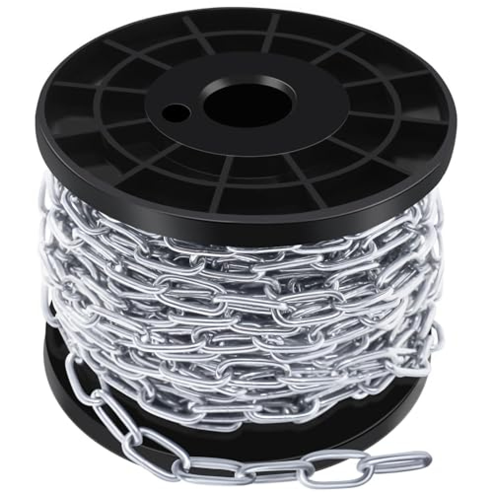 50 ft 1/12" Stainless Steel Hanging Chain Metal Chain Link Light Duty Chain Utility Chain Jack Chain for Home Outdoor Camping Hanging (2mm*15m)
