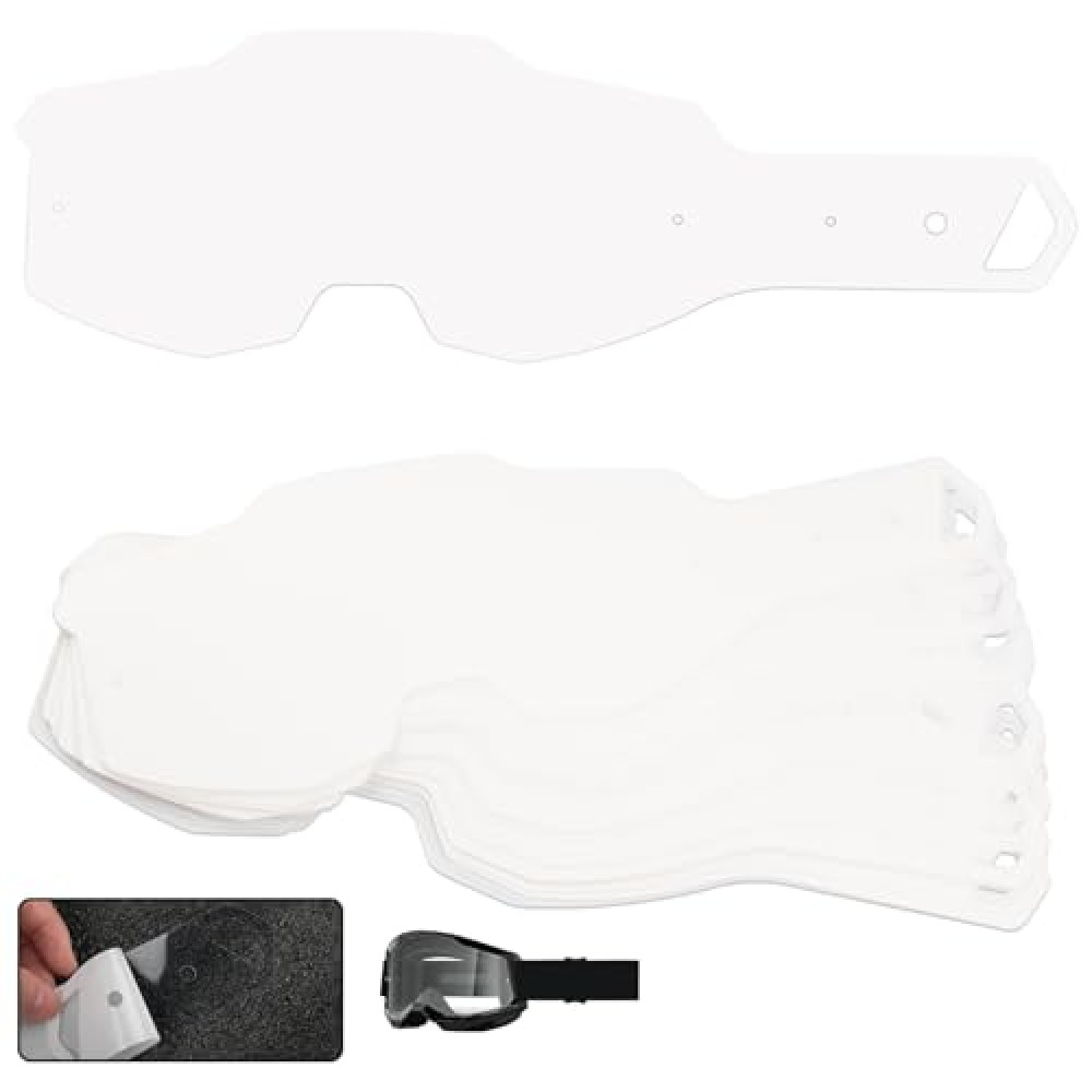 50 Pcak Standard Tear-Offs for ARMEGA, Tear Off Goggles Compatible with 100 Percent, Perimeter Laminated Tear-Offs Standard Tear Off Replacement Lens (Clear, One Size)